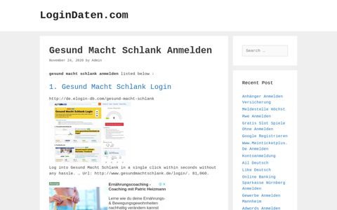 Gesund Macht Schlank Anmelden - LoginDaten.com
