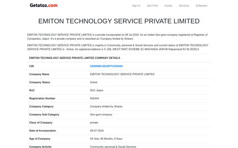 EMITON TECHNOLOGY SERVICE PRIVATE LIMITED ...