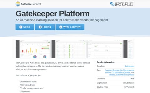 Gatekeeper Platform | 2020 Reviews - Software Connect