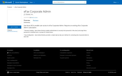 eFax Corporate Admin - Microsoft Azure Marketplace