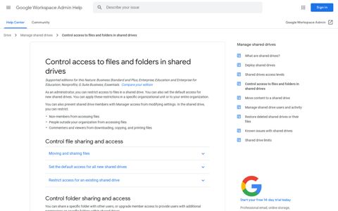 Control access to files and folders in shared drives - Google ...