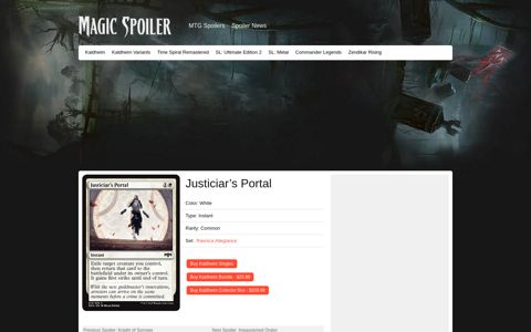 Justiciar's Portal from Ravnica Allegiance Spoiler
