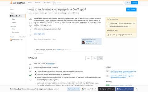 How to implement a login page in a GWT app? - Stack Overflow