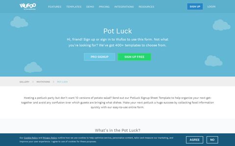 Pot Luck | Wufoo