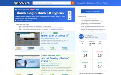 Ibank Login Bank Of Cyprus - Logins-DB