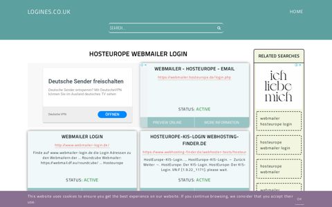 hosteurope webmailer login - General Information about Login