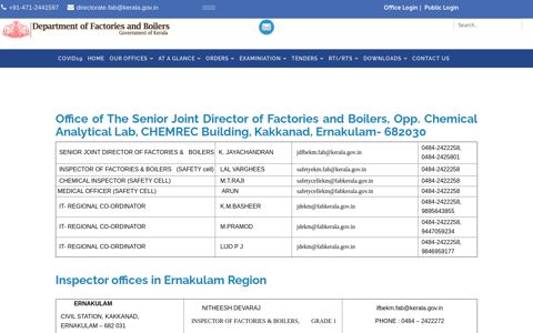 Ernakulam region - Department of Factories and Boilers
