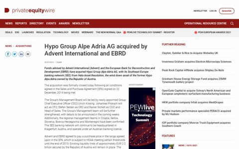 Hypo Group Alpe Adria AG acquired by Advent International ...