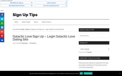 Galactic Love Sign Up - Lds planet