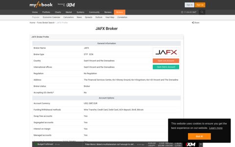 JAFX Broker | JAFX Review | Myfxbook