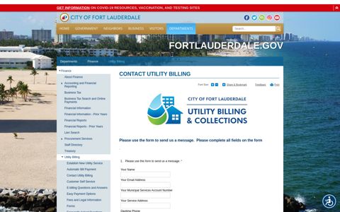 Contact Utility Billing | City of Fort Lauderdale, FL