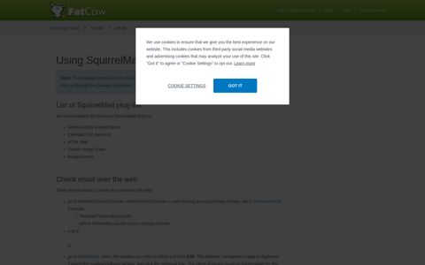 Using SquirrelMail as your webmail client | FatCow