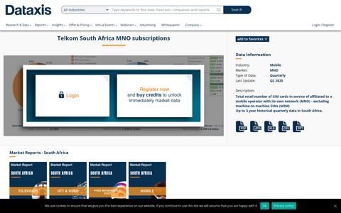 Telkom South Africa MNO subscriptions | Dataxis