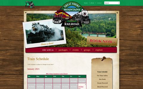 Train Schedule | Find a Time to Enjoy the Most Scenic Train ...