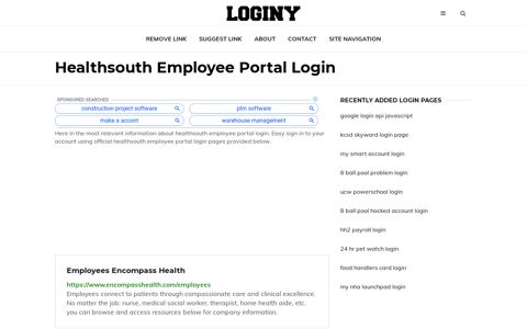 Healthsouth Employee Portal Login ✔️ One Click Login - Loginy