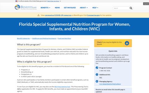 Florida Special Supplemental Nutrition Program for Women ...