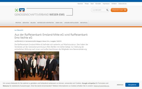 Aus der Raiffeisenbank Emsland-Mitte eG wird Raiffeisenbank ...