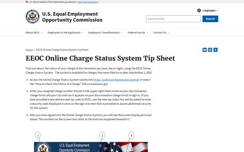 EEOC Online Charge Status System Tip Sheet | U.S. Equal ...