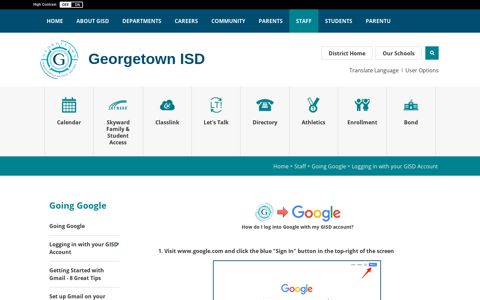 Going Google / Logging in with your GISD Account