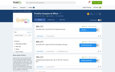 FirstCry Coupons & Offers: 80% OFF Promo Codes | Dec 2020