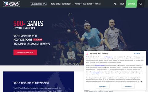 Eurosport Player | Professional Squash Association – PSA