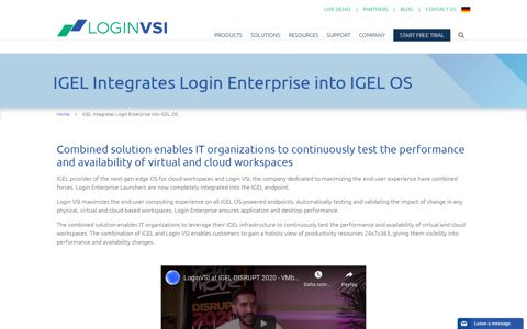 IGEL Integrates Login Enterprise into IGEL OS - Login VSI