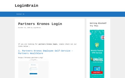 Partners Kronos - Partners Kronos Employee Self-Service ...