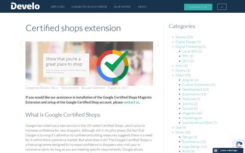 Certified shops extension - Develo Design