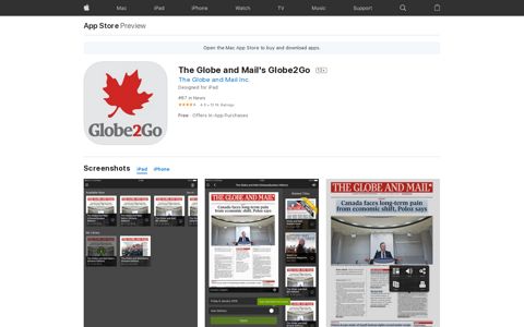 ‎The Globe and Mail's Globe2Go on the App Store
