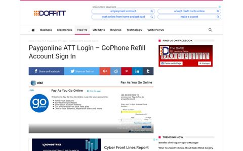 Paygonline ATT Login - GoPhone Refill Account Sign In - Doffitt