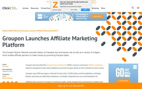 Groupon Launches Affiliate Marketing Platform - ClickZ