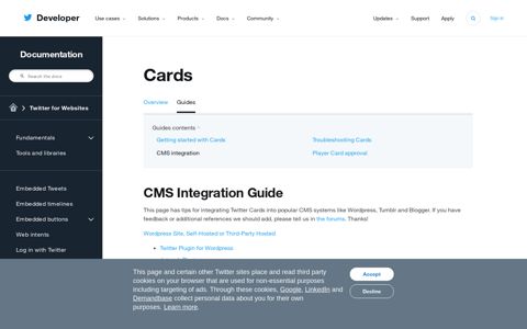 CMS integration | Docs | Twitter Developer