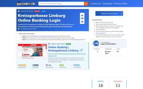 Kreissparkasse Limburg Online Banking Login - Logins-DB