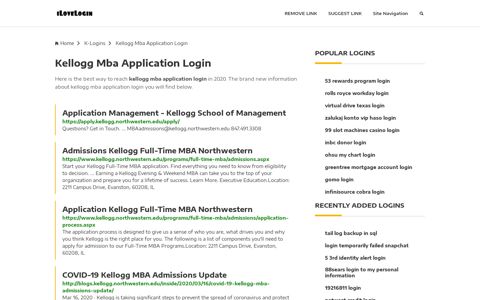 Kellogg Mba Application Login ❤️ One Click Access - iLoveLogin