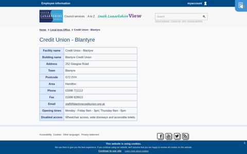 Credit Union - Blantyre - South Lanarkshire Council
