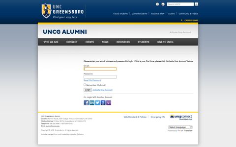 UNCG Alumni Association - Login