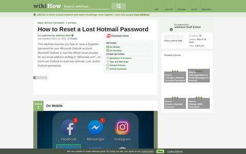 How to Reset a Lost Hotmail Password (with Pictures) - wikiHow