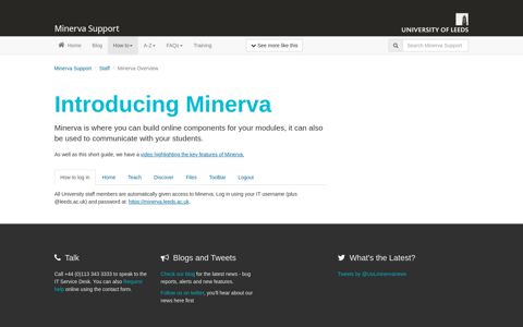 Minerva Support : Minerva Overview - University of Leeds