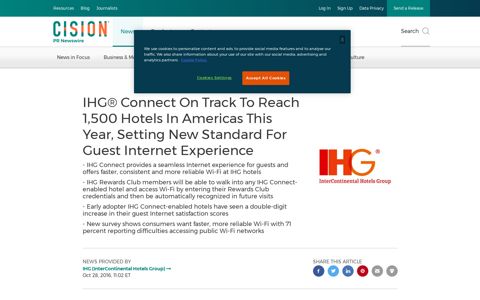 IHG® Connect On Track To Reach 1,500 Hotels In Americas ...