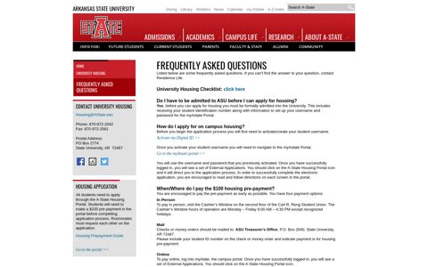 Frequently Asked Questions - Arkansas State University