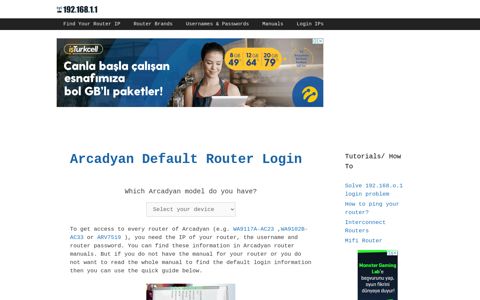 Arcadyan routers - Login IPs and default usernames ...