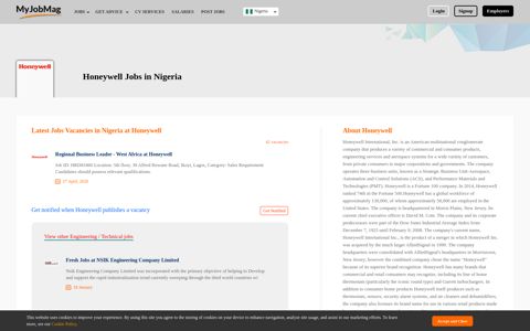 Honeywell Jobs in Nigeria December 2020 | MyJobMag
