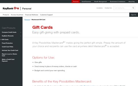 Mastercard Gift Card | KeyBank