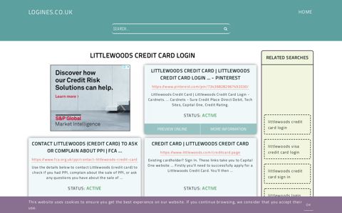 littlewoods credit card login - General Information about Login