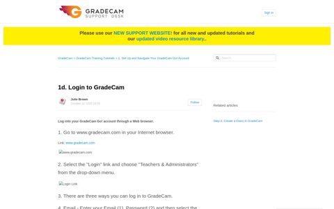 1d. Login to GradeCam – GradeCam