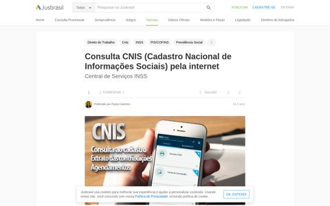 Consulta CNIS (Cadastro Nacional de Informações Sociais ...