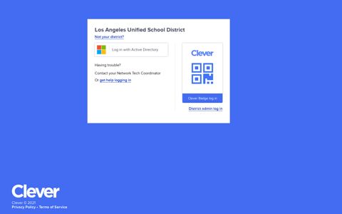 Los Angeles Unified School District - Clever | Log in