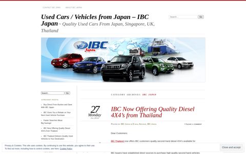 IBC Japan | Used Cars / Vehicles from Japan - IBC Japan