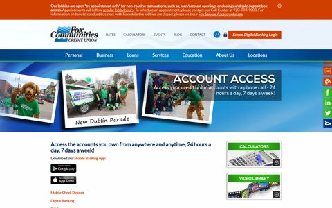 Account Access | Fox Communities Credit Union