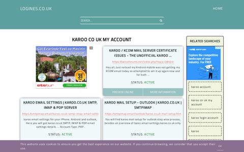 karoo co uk my account - General Information about Login